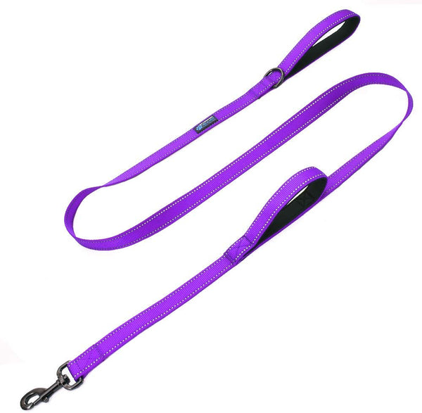 Max and Neo Double Handle Traffic Dog Leash Reflective - We Donate a Leash to a Dog Rescue for Every Leash Sold