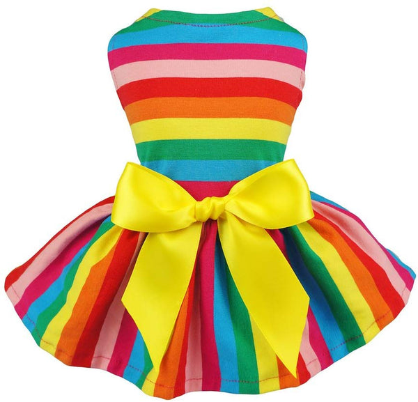 Fitwarm Rainbow Pet Clothes Dog Dresses Vest Shirts Sundress