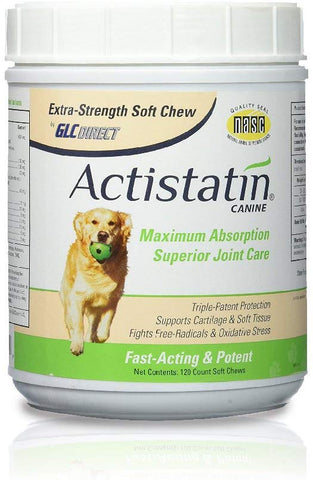 Actistatin Canine - Patented Extra-Strength Joint, Cartilage, Soft Tissue Supplement: Glucosamine, Chondroitin, Manganese, MSM, L-Carnitine - High Absorption, Fast Results