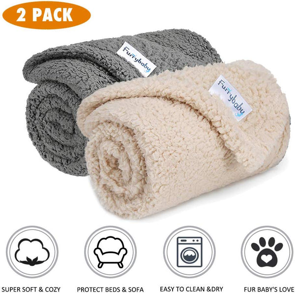 Premium Fluffy Fleece Dog Blanket, Soft and Warm Pet Throw for Dogs & Cats