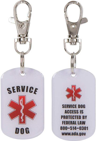 K9King Service Dog Tag Special 2 Pack Bonus Combo | Durable Clasp Allows Easily Switching Between Service Dog Vest Dog Collar and Service Dog Harness. The New Standard in Service Dog Tags