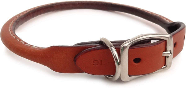 Auburn Leathercrafters Rolled Leather Dog Collar