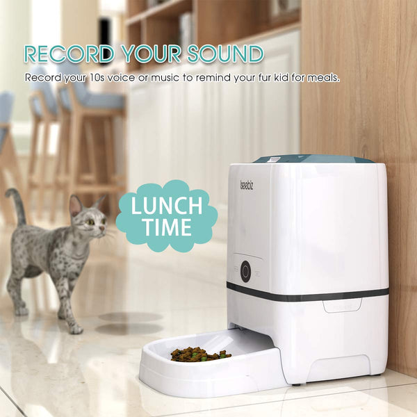 SEISSO Automatic Cat Feeder with WiFi App Remote Control Feeding, 6 Liter Dog Food Dispenser with Timer Programmable, Portion Control, Voice Recording, IP Detect, up to 8 Meals a Day for Pet Feeding