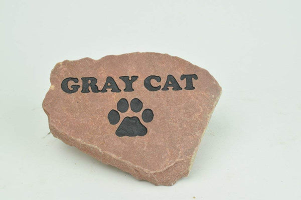 GraphicRocks Personalized Red Stone Pet Memorial Headstone Grave Marker Dog Cat