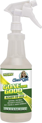 Chem-Girl | Gone for Good Professional Enzymatic Stain & Odor Remover - Remove Pet Urine + Prevent Repeat Habits | Concentrated, All Natural, Pet Safe, Indoor\/Outdoor, for Hard & Soft Surfaces