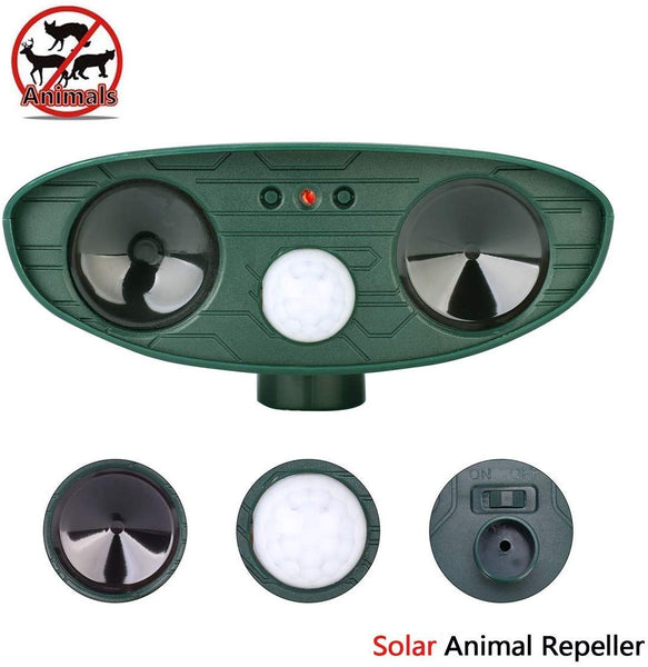 ZOVENCHI Animal Pest Repeller, Solar Powered Ultrasonic Pest Repeller,Effective Outdoor Waterproof Expeller Work on Raccoons,Skunks,Foxes,Dogs,Cats,Deer,Squirrels etc