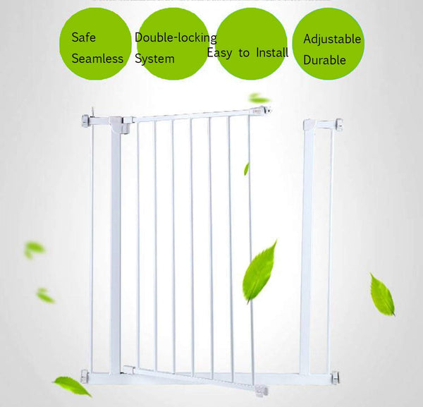 LEMKA Safety Baby Gate,Thru Gate Metal Expandable Pet Gate for Stairs,Doorways with 4" & 6" Extension,Fits Spaces Between 30" to 42" Wide 30" High