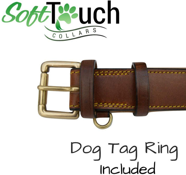 Soft Touch Collars Luxury Real Leather Padded Dog Collar