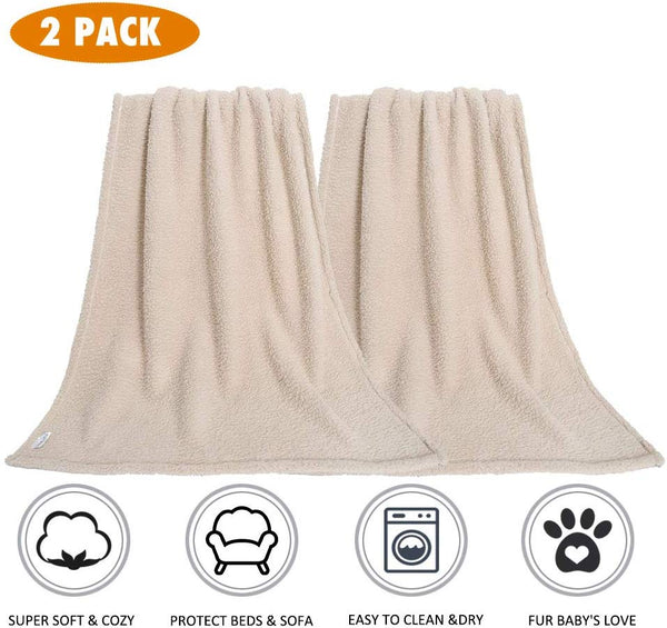 Premium Fluffy Fleece Dog Blanket, Soft and Warm Pet Throw for Dogs & Cats