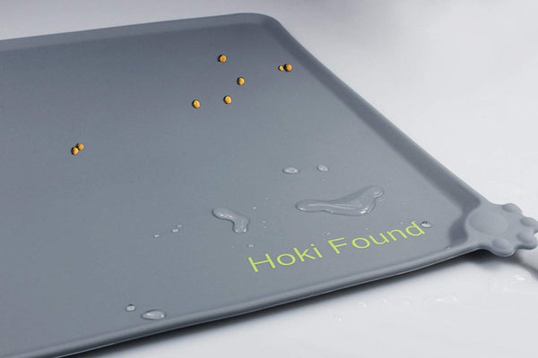 Hoki Found Silicone Waterproof Dog Cat Pet Food Mats Tray - Non Slip Pet Dog Cat Bowl Mats Placemat - FDA Grade Dog Pet Cat Feeding Mat …