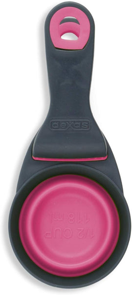 Dexas Popware for Pets Collapsible KlipScoop, 1/2 Capacity, Gray/Pink