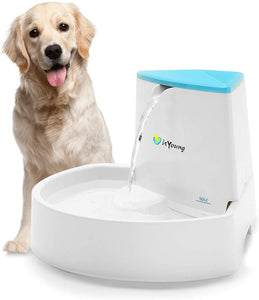 isYoung Pet Fountain, 84oz/2.5L Dog Fountain Automatic Water Dispenser for Dogs & Cats