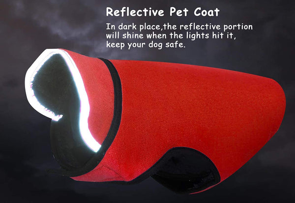 Dog Winter Coat Warm Reflective Reversible Soft Jacket for Small Medium Large Dogs