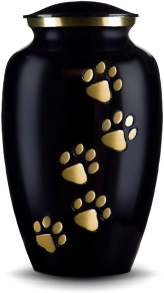 Best Friend Services Ottillie Paws Series Pet Urn for Dogs and Cat Ashes, Hand Carved Brass Pet Cremation Urns