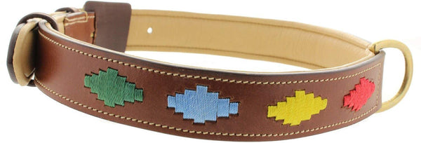 Viosi Leather Dog Collar for Large Medium Small Dogs Best Padded Buffalo Hide 2 Solid Brass Rings for Leash and Dog Tag, Metal D-Buckle