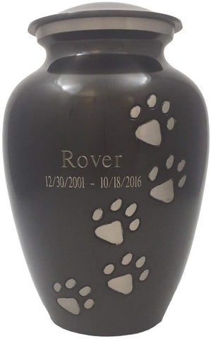 Beautiful Life Urns Pawsitive Reflection Custom Pet Urn Engravable Pet Urn, Slate\/Pewter (Medium)