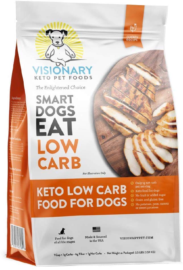 Visionary Pet - Keto Dog Food | Low Carb Kibble | High Protein | Natural Chicken Flavor | Grain Free Dry Dog Food with Natural Formula for Lifelong Health & Happiness