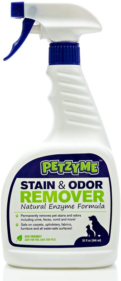 Petzyme Pet Stain Remover & Odor Eliminator, Enzyme Cleaner for Dogs, Cats Urine, Feces and More