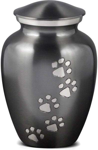 Best Friend Services Ottillie Paws Series Pet Urn for Dogs and Cat Ashes, Hand Carved Brass Pet Cremation Urns