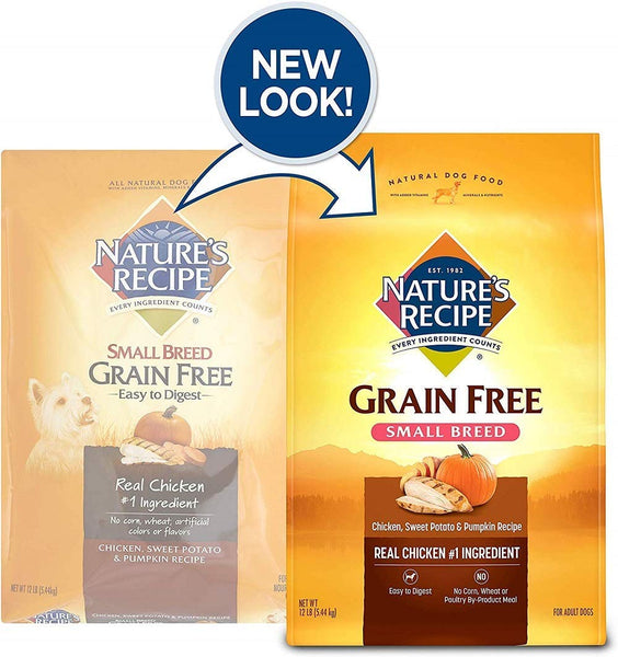 Nature's Recipe Grain Free Small Breed Dry Dog Food, Chicken, Sweet Potato & Pumpkin