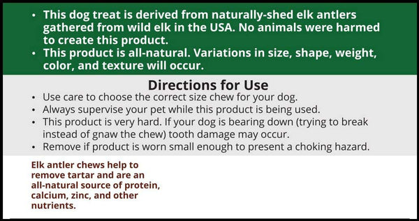 Elkhorn Premium Chews Large, Split, Single Pack Grade A Premium Elk Antler Chew for 30+ lb Dogs – Naturally shed from Wild elk – No Mess, No Odor – Made in The USA