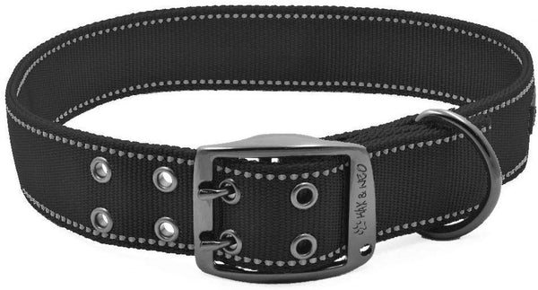 Max and Neo MAX Reflective Metal Buckle Dog Collar - We Donate a Collar to a Dog Rescue for Every Collar Sold