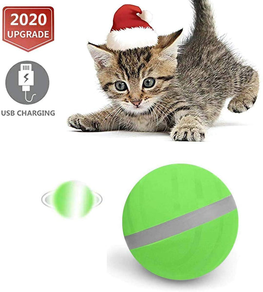 Upgraded Interactive Pet Toy Ball for Cat Dog,Built-in Gravity Sensor,USB Rechargeable,360 Degree Auto Rolling\/Turn Off,RGB LED Lights,Waterproof Durable Rubber Smart Chase Toys