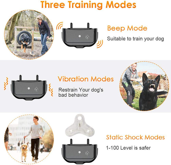 CLEEBOURG Dog Shock Collar, Remote Dog Training Collar with 3 Safe Correction Remote Training Modes, Shock, Vibration, Beep, Adjustable Collar Strap for Small Medium Large Dog