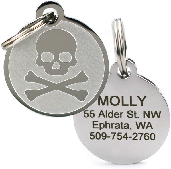 GoTags Playful, Custom Engraved Pet ID Tags, Solid Stainless Steel, Personalized Dog and Cat Pet ID with up to 4 Lines of Text, Cute, Durable and Long-Lasting