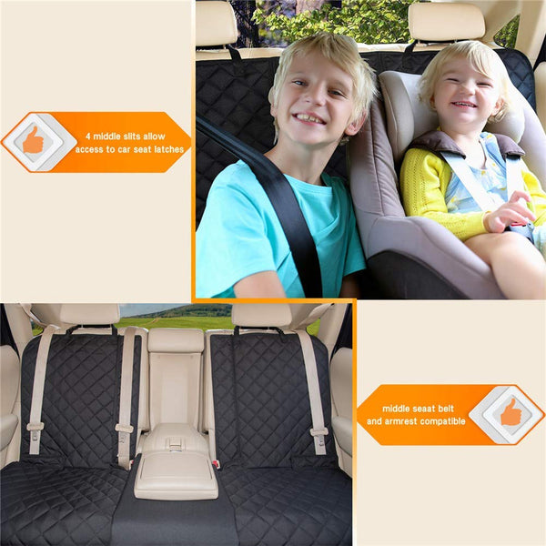 YESYEES Waterproof Dog Car Seat Covers Pet Seat Cover Nonslip Bench Seat Cover Compatible for Middle Seat Belt and Armrest Fits Most Cars, Trucks and SUVs