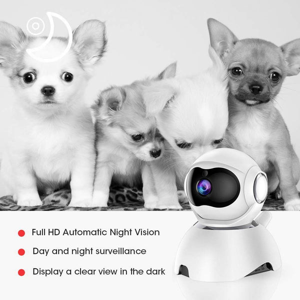 DEYAN pet Camera, 1080P Dog Camera, WiFi pet Monitor, Indoor cat Camera HD Night Vision 2-Way Audio, Motion Tracking and Sound Detection, with Intelligent pan/tilt/Zoom Function