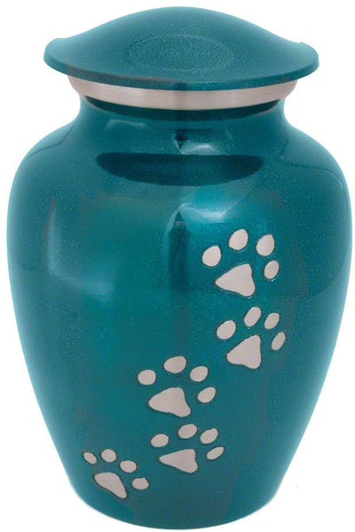 Best Friend Services Ottillie Paws Series Pet Urn for Dogs and Cat Ashes, Hand Carved Brass Pet Cremation Urns