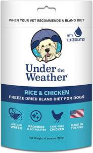 Under the Weather Pets | Easy to Digest Bland Dog Food Diet, Sick Dogs Sensitive Stomachs - Electrolytes - Gluten Free, All Natural, Freeze Dried 100% Human Grade Meat