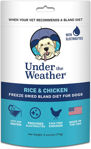 Under the Weather Pets | Easy to Digest Bland Dog Food Diet, Sick Dogs Sensitive Stomachs - Electrolytes - Gluten Free, All Natural, Freeze Dried 100% Human Grade Meat