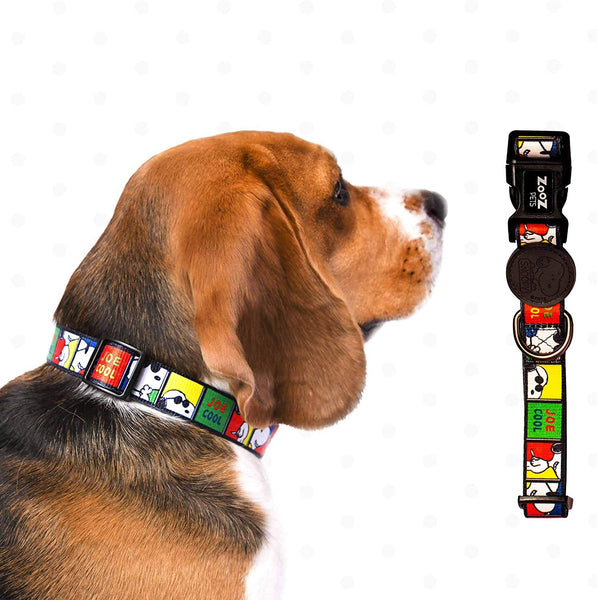 ZOOZ PETS Adjustable Dog Collar - Official Snoopy Dogs Collar Super Safe - Stylish Dog Collars for Large Dogs & Small - 10 Unique Designs in