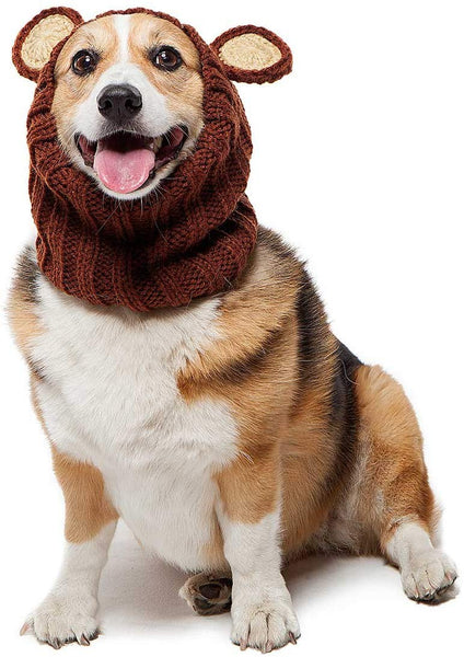 Zoo Snoods Grizzly Bear Dog Costume - Neck and Ear Warmer Snood for Pets