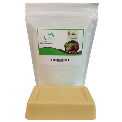 Manteca De Cacao Pura 100% Natural - Organica Sin Refinar - Bloque De 1 Libra