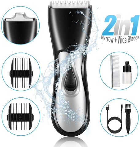 Lovav Dog Clippers Washable,2 in 1 Dog Grooming Clippers Kit,Professional Dog Trimmers Clippers Cordless,Low Noise Dog Shaver USB Rechargeable,Pet Clippers for Dogs,Cats,Rabbits and More