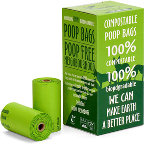 UNNI 100% Compostable Dog Poop Bags, Extra Thick Pet Waste Bags, 120 Count, 8 Refill Rolls, 9x13 Inches, Earth Friendly Highest ASTM D6400, Europe OK Compost Home and Seedling Certified, San Francisco