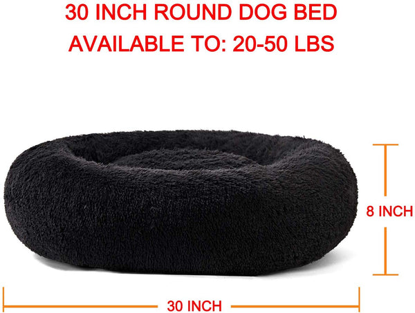 ANWA Medium Washable Dog Round Bed, Dog Donut Bed Small Dog, Plush Dog Calming Bed