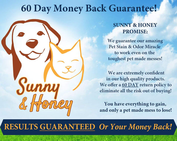 Pet Stain & Odor Remover, Enzyme Cleaner, Odor Eliminator, Best Carpet Stain Remover, Pet Odor Eliminator, Stain Remover, Odor Neutralizer, Cat Urine Smell - Cleaner - Eliminator, Sunny and Honey, 1 Gallon