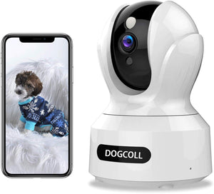 [New 2020]DOGCOOL FHD Pet Camera Dog Camera 360° WIFI Pet Monitor Indoor Home Cat Cam with Alexa,Sound Detection, Motion Tracking and Alert, Two-Way Audio,Pan/Tilt/Zoom Baby Monitor with Night Vision