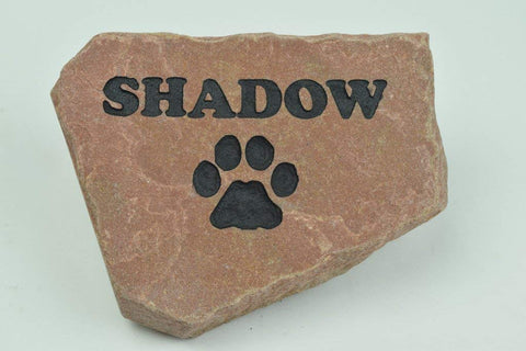 GraphicRocks Personalized Red Stone Pet Memorial Headstone Grave Marker Dog Cat