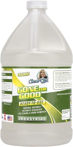 Chem-Girl | Gone for Good Professional Enzymatic Stain & Odor Remover - Remove Pet Urine + Prevent Repeat Habits | Concentrated, All Natural, Pet Safe, Indoor\/Outdoor, for Hard & Soft Surfaces