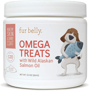 Omega 3 Fish Oil for Dogs - Wild Alaskan Salmon Oil for Dogs - DHA & EPA Fatty Acids - Healthy Skin & Coat - Dog Allergy & Dog Itch Relief - Joint & Immune Support -120 Soft Chew Dog Treats