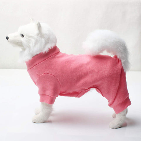 TONY HOBY Dog Pajamas Dog Jumpsuits 4 Legs Dog pjs Cotton Made Pure Color Pet Clothes