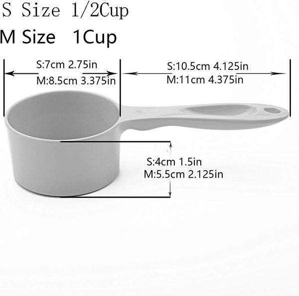 Super Design Sturdy Melamine Food Scoop for Dogs Cats Birds, Measuring Cup, Long Comfortable Handle