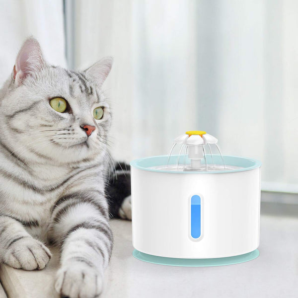 isYoung LED Pet Fountain, LED 81oz/2.4L Automatic Cat Fountain Dog Water Dispenser for Cats, Dogs