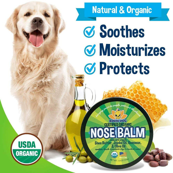 Organic Nose Balm for Dogs & Cats | All Natural Soothing & Healing for Dry Cracking Rough Pet Skin | Protect & Restore Cracked and Chapped Dog Noses