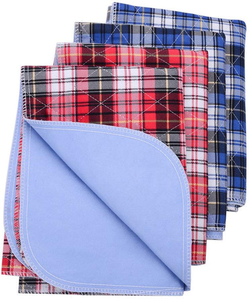 KOOLTAIL Washable Pee Pads for Dogs - Waterproof Dog Mat Non-Slip Plaid Puppy Potty Training Pads, Reusable Whelping Pads Blue & Red